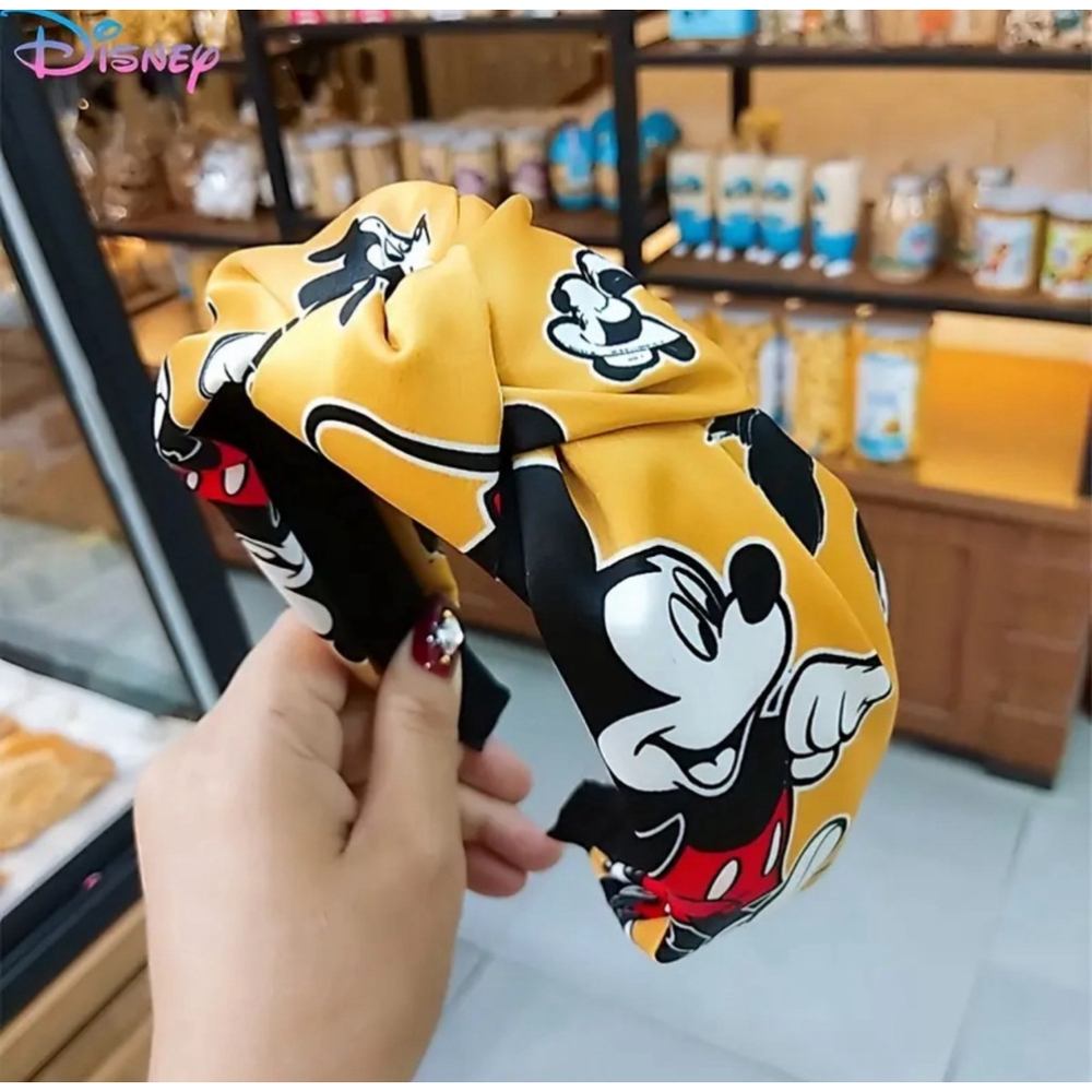 Yellow Wide Disney Mickey Mouse Inspired Top Knot Headband
